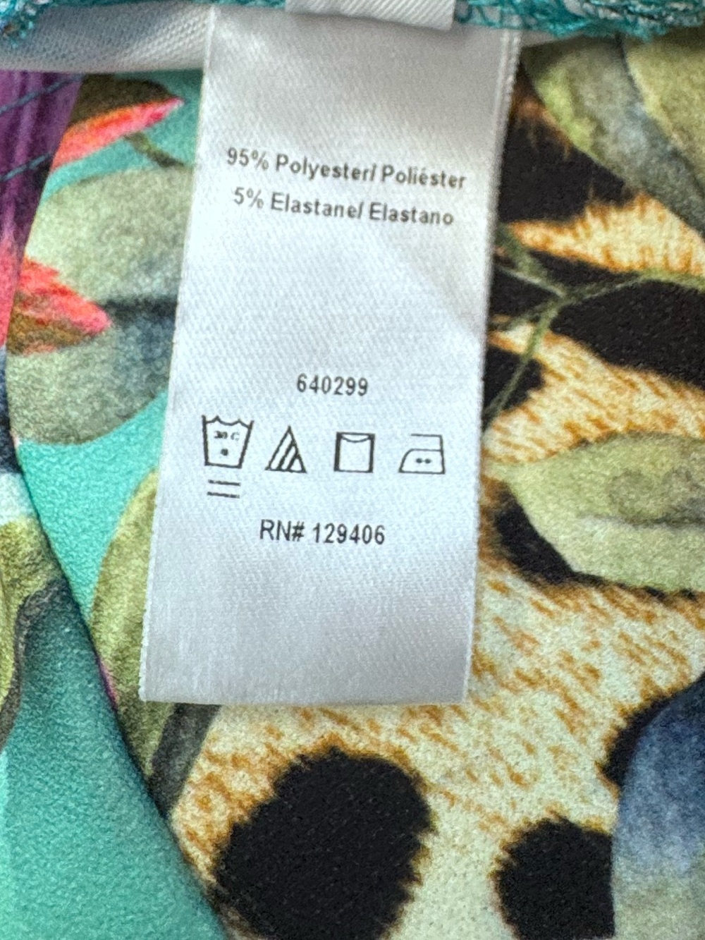 Venus Floral Animal Print Faux Wrap Dress XL Side Tie Stretch - Picture 8 of 10